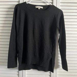 Loft Black Crewneck Tunic Sweater Size XS